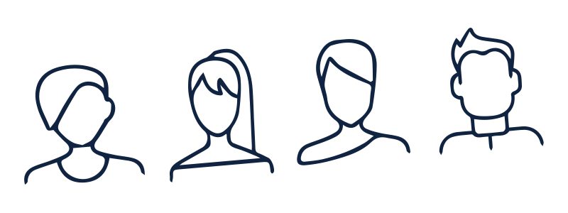 An illustration of four people